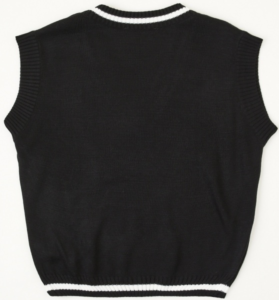 Жилет для девочки ART KNIT с белой полоской р.116 черный 26273 
