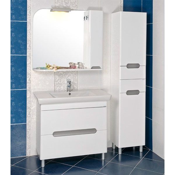 Тумба напольная Aqua Rodos Бостон 95 с умывальником Порто 95 см белая