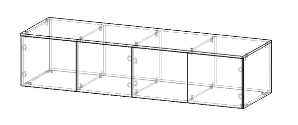 Дополнительный сегмент Вісент Антресоль Шайн к шкафу 4дв белый 