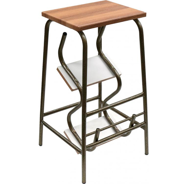 Табурет-лестница темная вишня / вишня-малага 