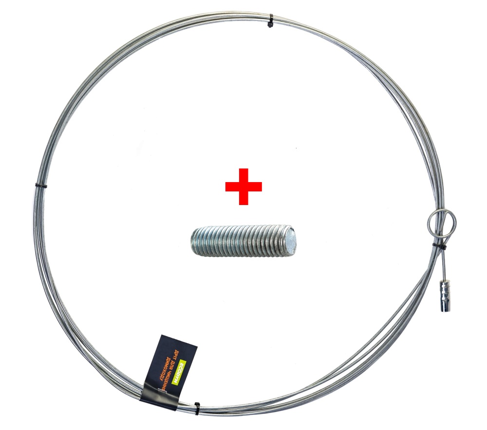 Проволока для чистки дымохода Ecodym с переходником 10 м