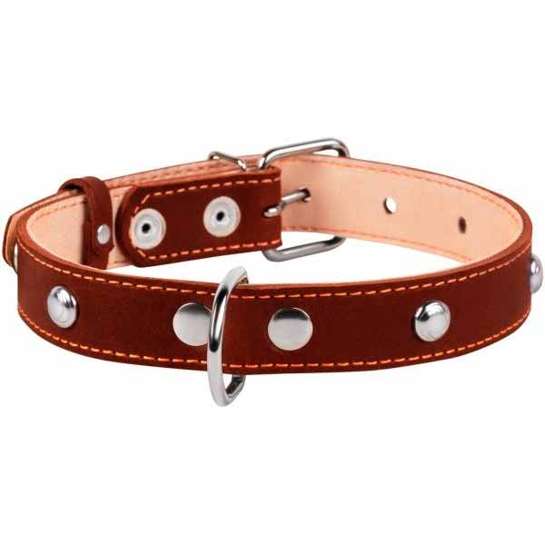Ошейник Collar одинарный с украшением, 12 мм, 24-32 коричневый