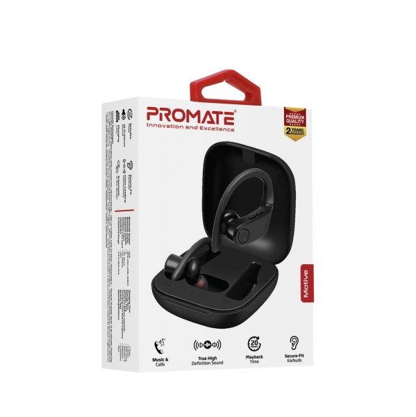 Навушники Promate Bluetooth 5 black (motive.black)