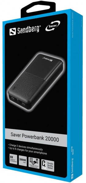 Внешний аккумулятор (Powerbank) Sandberg 320-42 20000 mAh black (826135) Saver 
