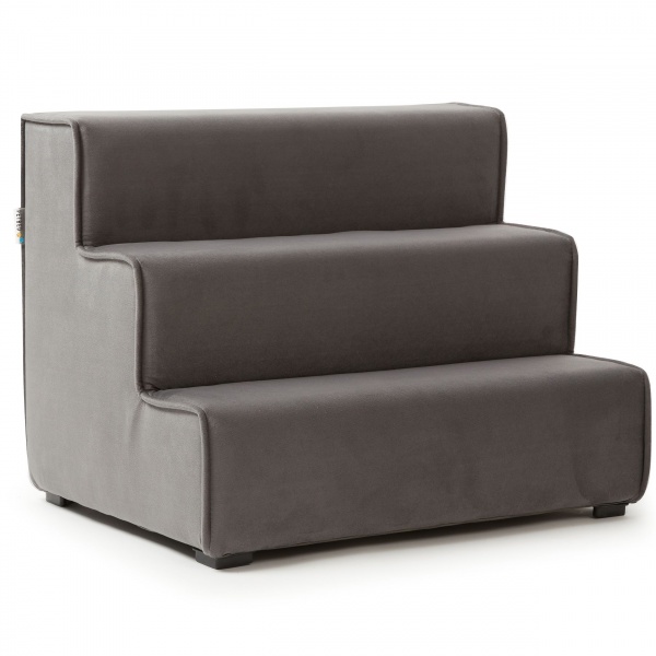 Пандус-ступени с лежанкой PETBED Velor правый 55x42x42 см темно-серый