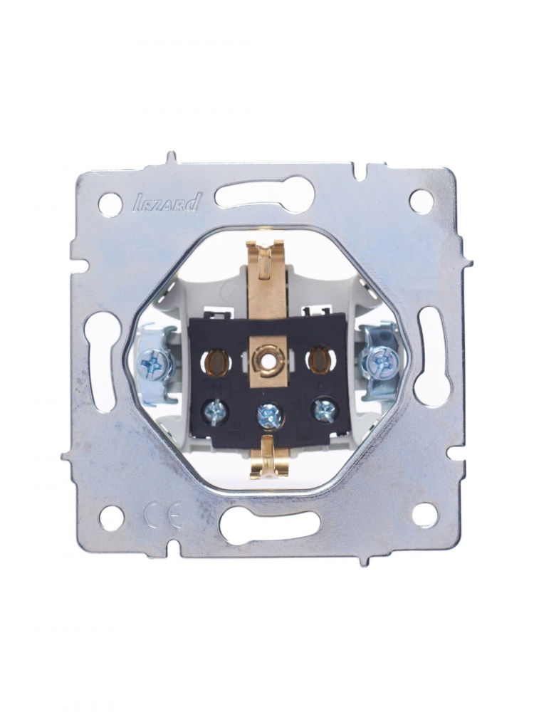 Розетка побутова із заземленням Lezard Vesna IP20 білий 742-0288-122B