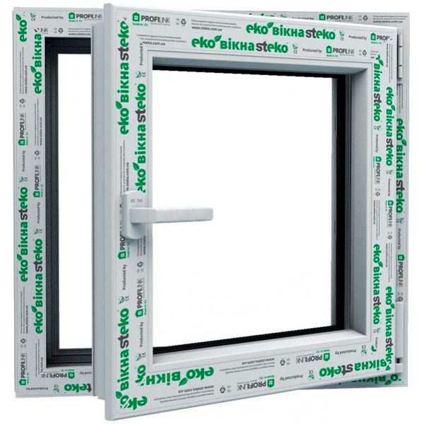 Окно поворотно-откидное Steko S300 58 500x500 мм правое