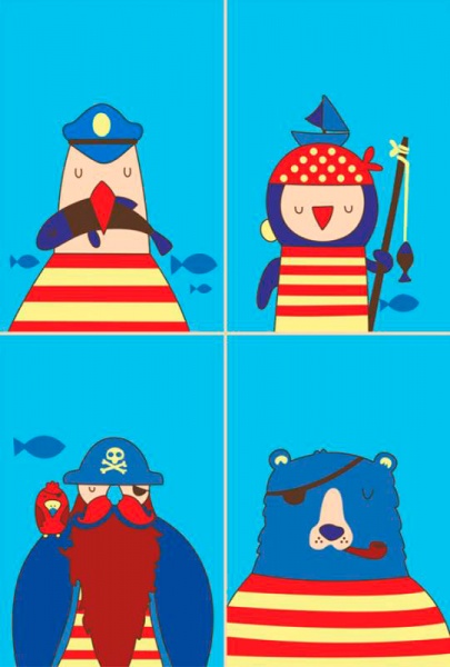 Раскраска по контурам Рисовалка Морская команда Rosa Kids 