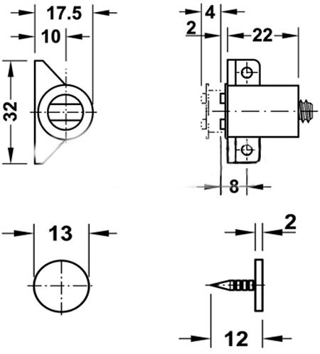 Магніт меблевий 3-4 кг коричневий