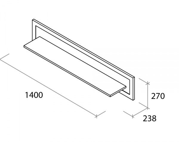 Полка Aqua Rodos Bianca 1400x270x238 мм белый матовый 