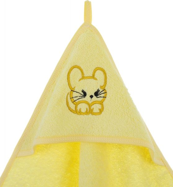 Полотенце Homeline уголок с вышивкой 90x90 см желтый