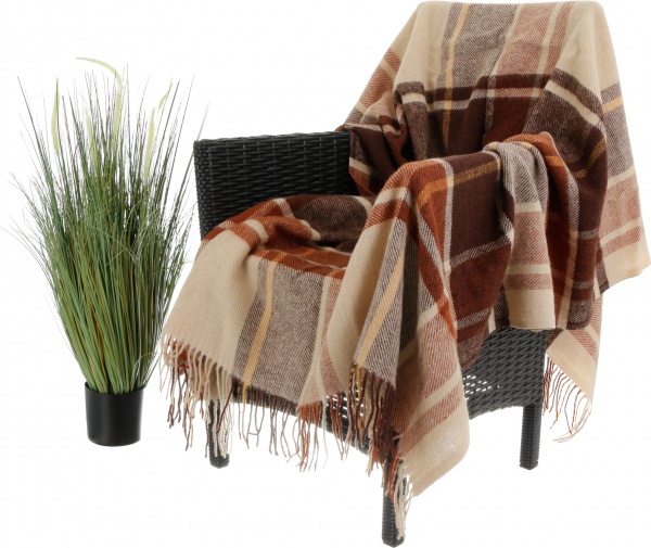 Плед дизайн 21/7 140x200 см коричневый Ярослав 