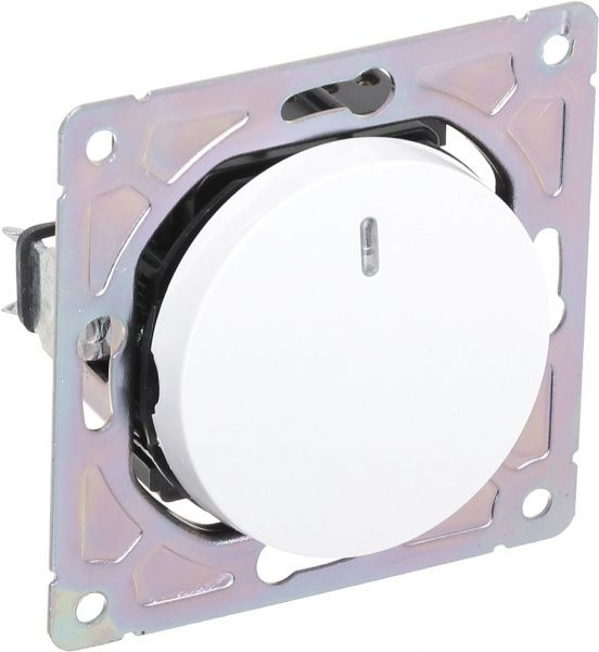 Вимикач одноклавішний HausMark Bela з підсвіткою 10 А 250В білий SNG-SWP.RD20MG1W1L-WH