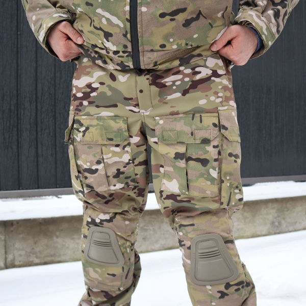 Брюки UkrCossacks тактические зимние мультикам с сумкой для транспортировки, р.50 р.L
