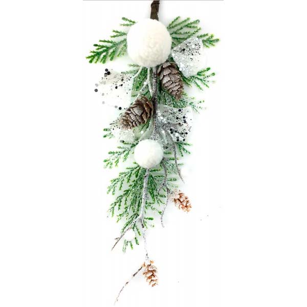 Гирлянда хвойная Sunrise Crafts с шариками и шишками LH7139G4 1,2 м