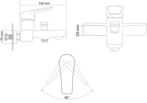 Смеситель для ванны Rozzy Jenori Keel RBZ083-3