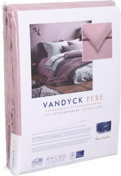 Комплект постільної білизни Pure 07 col 144 1,5 рожевий Vandyck 