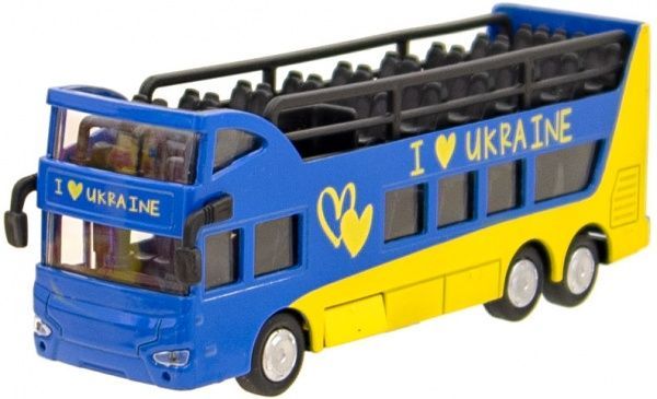 Автомодель Технопарк Автобус двоповерховий Україна 1:43 SB-16-21-UKR