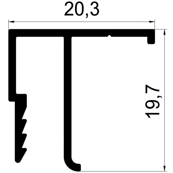 Профиль натяжного потолка F-образный ПАС-3110 2,5 м
