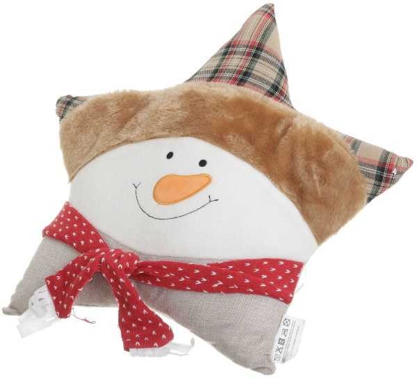 Подушка КМ Новорічна у формі зірки поліестер 40x40 см в асортименті 