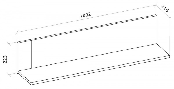 Полка Грейд Combo 1002x223x216 мм графит серый/дуб эвок прибрежный 