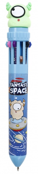 Ручка шариковая на 10 цветов инопланетянин 