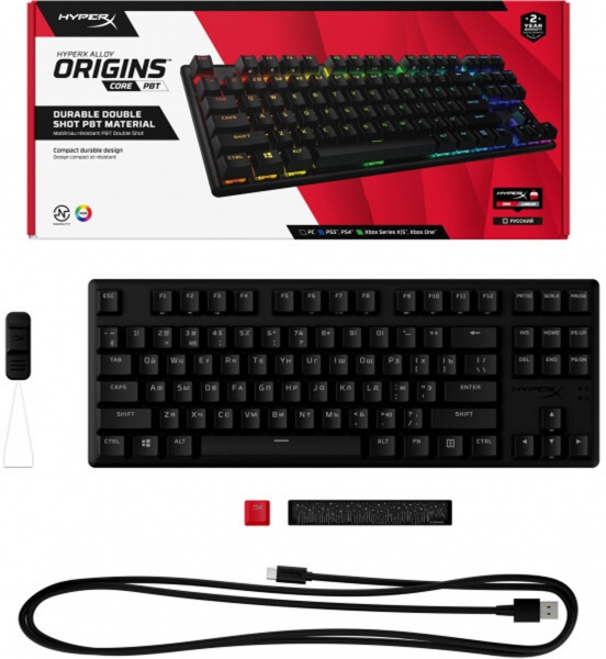 Клавіатура ігрова HyperX Alloy Origins Core PBT HX USB (639N7AA) black 