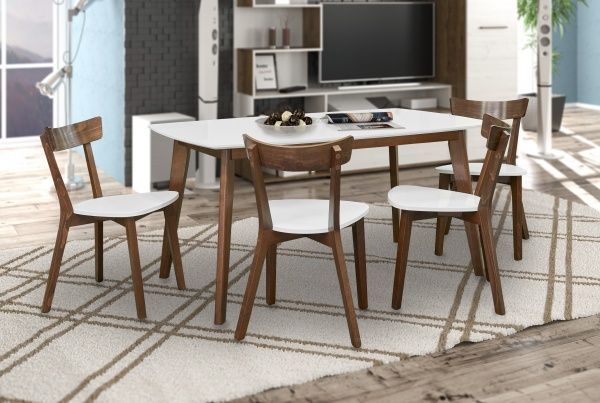 Стол обеденный Мебель-Сервіс раздвижной Сити орех/белый МДФ 