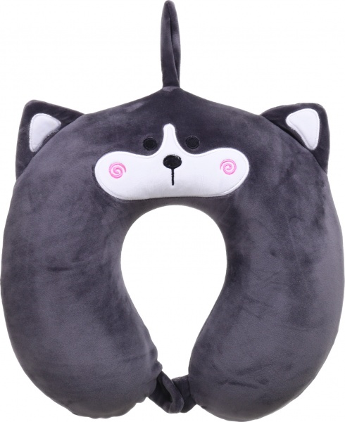 Подушка дорожная Кот 30х30 см серый Luna