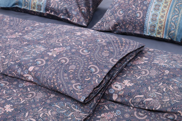 Комплект постільної білизни Piazza Di Spagna G1 сімейний синій Granfoulard 