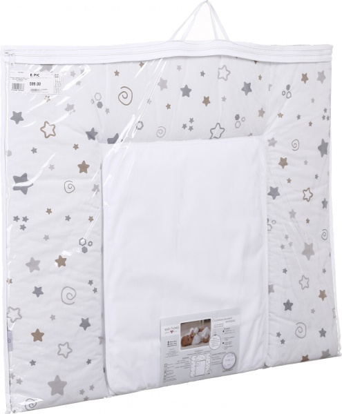 Сповивальний матрацик Little stars beige\grey (426.20) Baby Veres 72x80 см