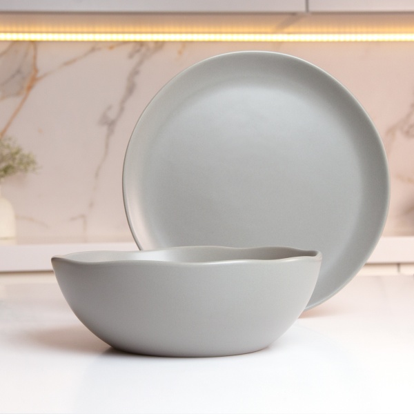 Тарілка глибока Досконалість 18 см сіра MVM