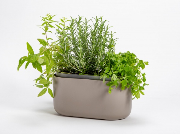 Вазон пластиковий Plastia з системою автополиву Tolita 30,5 см круглий 3,2 л сірий (1909773007) 