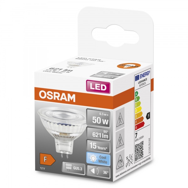Лампа светодиодная Osram 36° 8 Вт MR16 зеркальная GU5.3 12 В 4000 К 