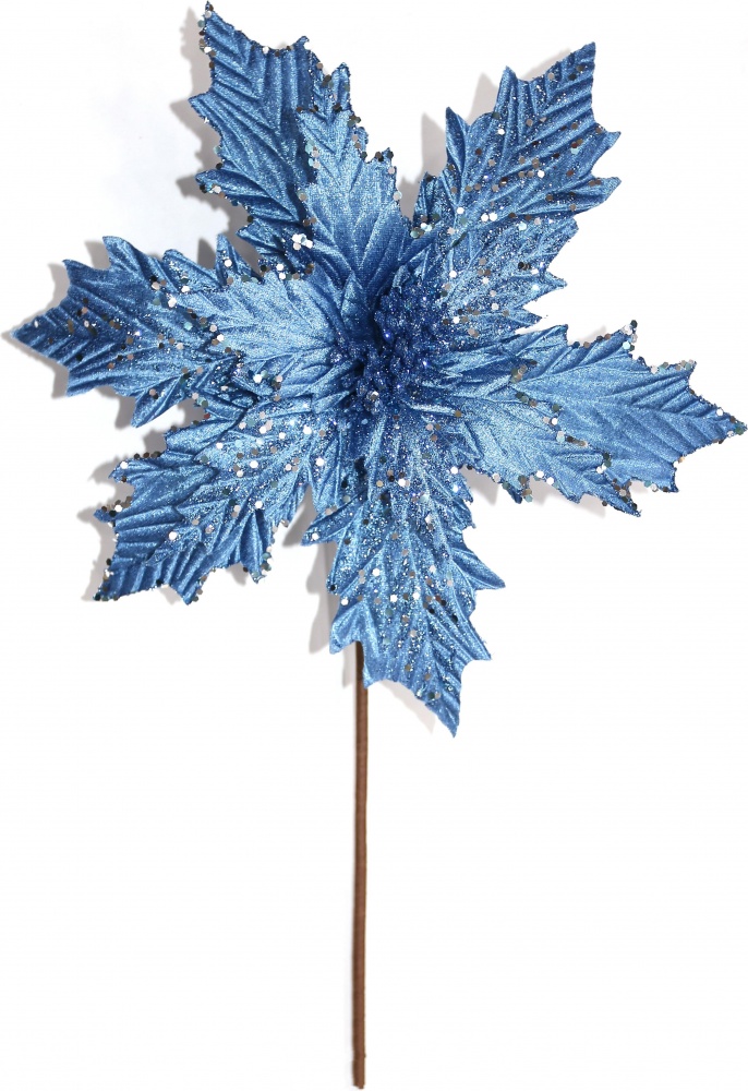 Квітка декоративна пуансетія гостра 30 x 30 2 кольори в асортименті синій / фуксія