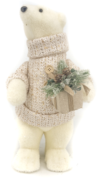 Декорация новогодняя медведь в свитере (F1964246) 40 см