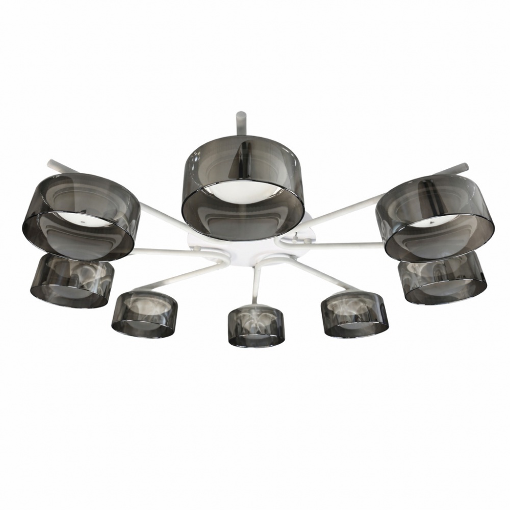 Люстра стельова LIGHT SET DUSHA MS228 8x12 Вт GX53 білий/димчатий