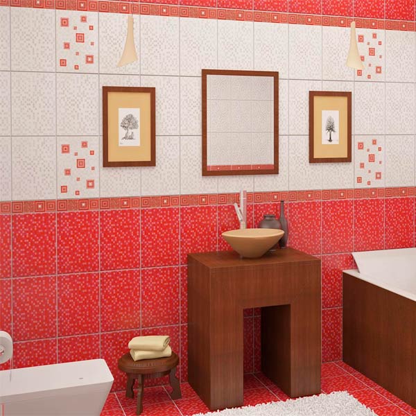 Плитка Карпатська кераміка Квадро червоний 250x333 мм