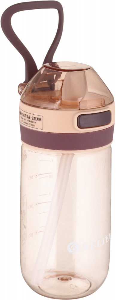 Пляшка для води SELIYA 500 мл з соломинкою та ремінцем колір в асортименті