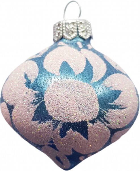 Подвеска Юріта Форма буряк 60мм орнамент синий