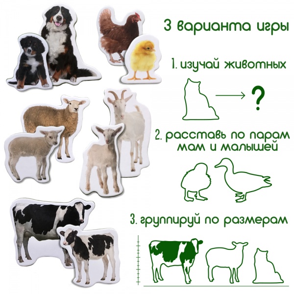 Набір магнітів Magdum Ферма Мама та малюк ML4031-08 EN