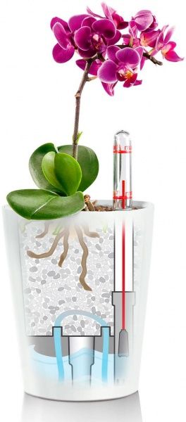 Кашпо Lechuza Mini-Deltini квадратный 0,4л белый (14950) 