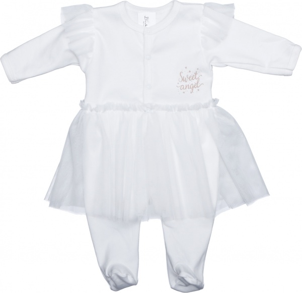 Комбінезон дитячий для дівчинки Bambinelli із фатином р.56 білий 