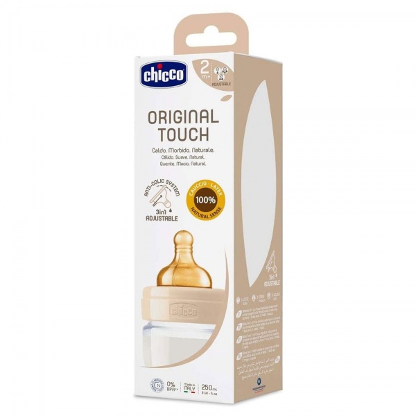 Пляшка дитяча Chicco Original Touch 250 мл от 2 місяців змінний потік 27624.30