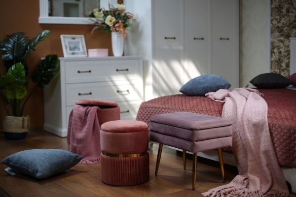 Сундук-пуф Francois 36х36х44 см роуз голд 