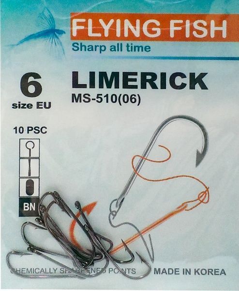 Крючок Flying Fish Limerick №6 10 шт. MS-510(06)