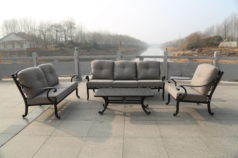 Комплект мебели Bella Vita металлический 1,22 м черный/коричнево-бежевый