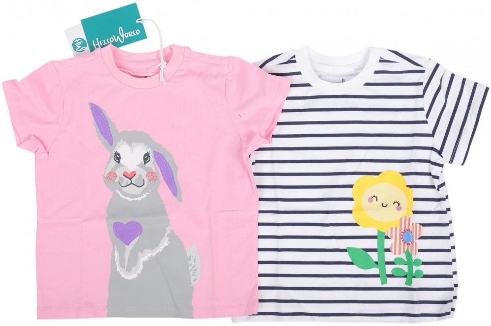 Футболка для девочек HW 2 шт. р.128/134 разноцветный 55062_J55046