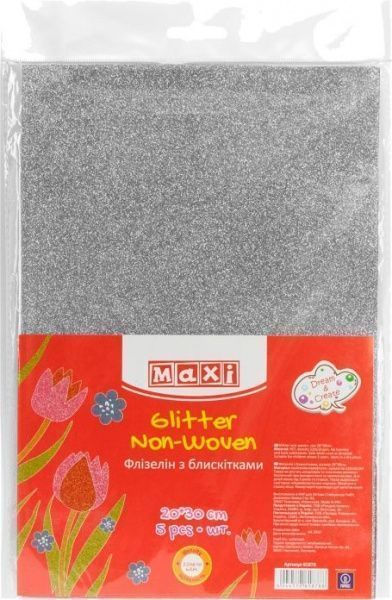 Флізелін з блискітками MX61887 20х30 см сріблястий