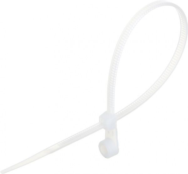 Стяжка кабельная UP! (Underprice) с кольцом 200x3.5 мм 100 шт. белый 